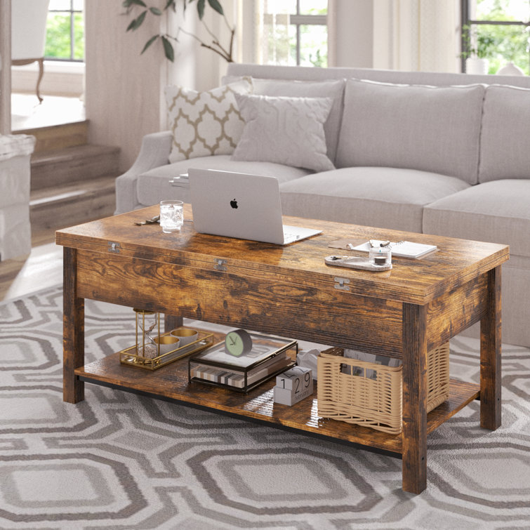 Square coffee deals table with storage